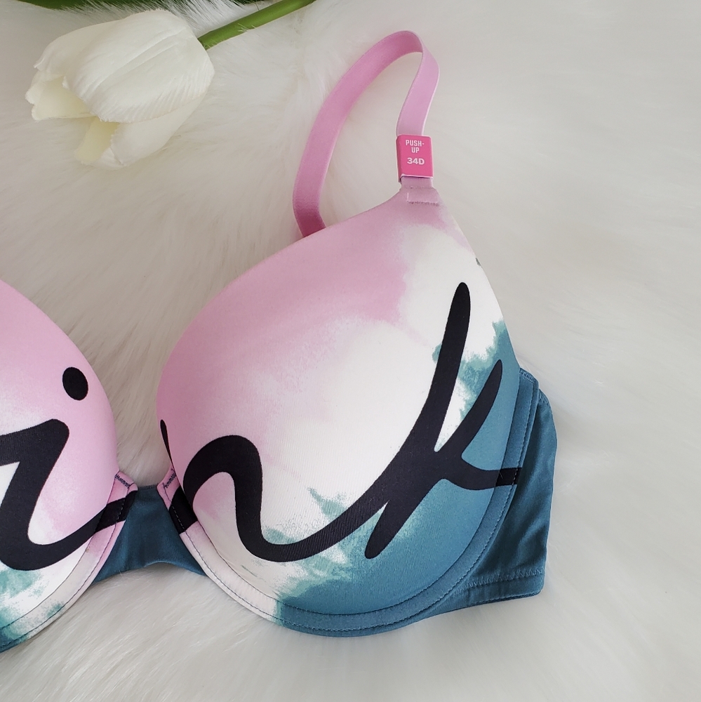PINK VICTORIA'S SECRET PUSH-UP BRA SIZE 34D - Picture 2 of 5